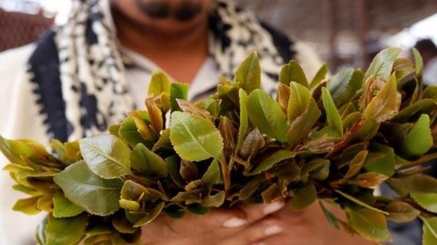 Un vendedor de khat en Yemen