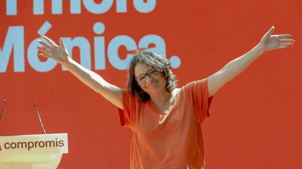Mónica Oltra en un acto de Compromís este sábado
