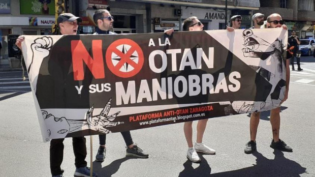 Concentración contra la OTAN en Zaragoza el pasado 3 de mayo