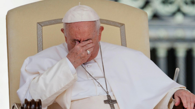 Pope Francis attends his weekly general audience in St. Peter's Square at the Vatican, Wednesday, June 22, 2022. (AP Photo/Andrew Medichini)