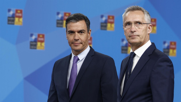 El presidente del Gobierno, Pedro Sánchez, y el secretario general de la OTAN, Jens Stoltenberg, visita IFEMA