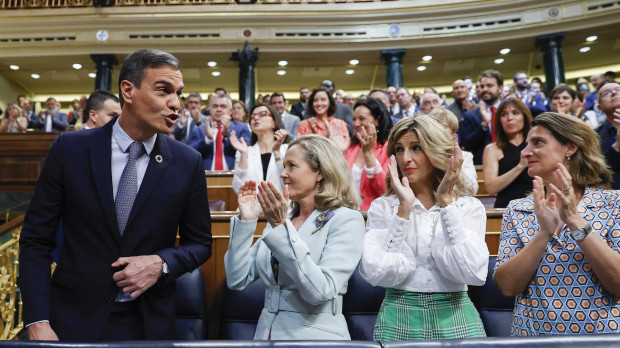 Pedro Sánchez en el Congreso de los Diputados durante el debate del estado de la nación