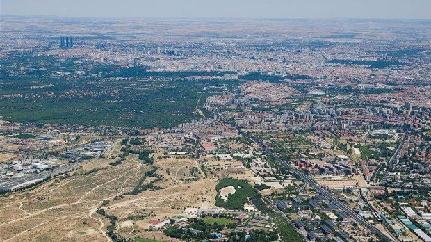 Foto aérea de la Operación Campamento en Madrid