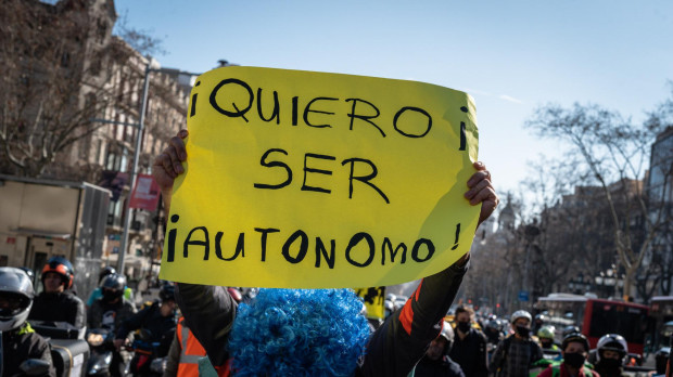 Manifestación de 'riders' en Bercelona