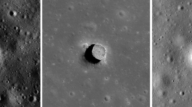 Algunos de los pozos encontrados en la Luna