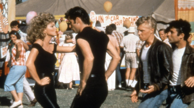 GREASE, Olivia Newton-John, John Travolta, Barry Pearl, Michael Tucci, 1978.