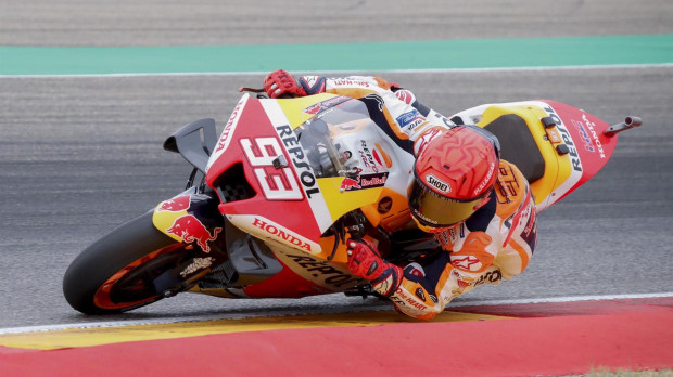 Marc Márquez, durante el GP de Aragón