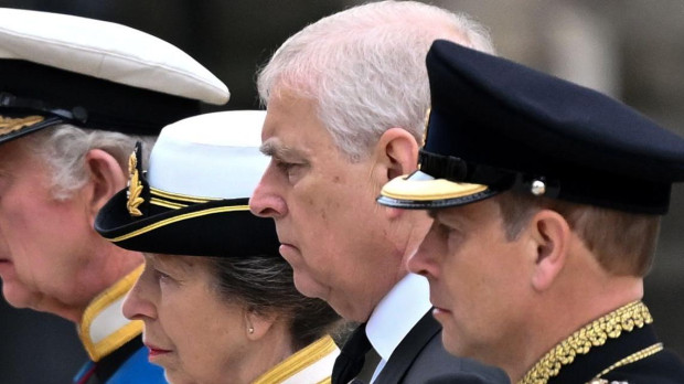 Mandatory Credit: Photo by Tim Rooke/Shutterstock (13400105dl) King Charles III, Princess Anne, Prince Andrew and Prince Edward The State Funeral of Her Majesty The Queen, Service, Westminster Abbey, London, UK - 19 Sep 2022 *** Local Caption *** .