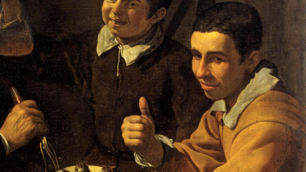Detalle del cuadro El almuerzo de Diego Velázquez