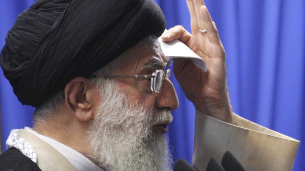 Iran's Supreme Leader Ayatollah Ali Khamenei, delivers his sermon during the Friday prayers, at the Tehran University campus, in Tehran, Iran, Friday, June 19, 2009.