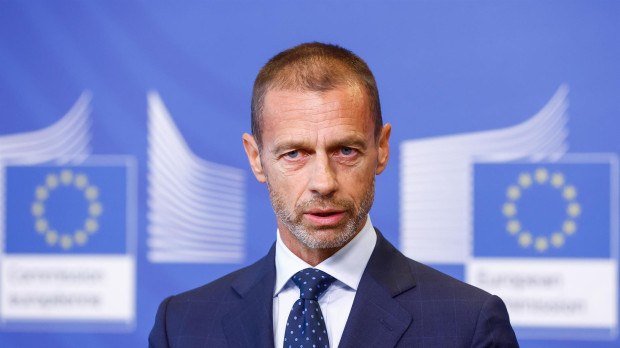 Aleksander Ceferin en un acto en la Comisión Europea