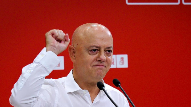 Odon Elorza en la sede del PSE-PSOE