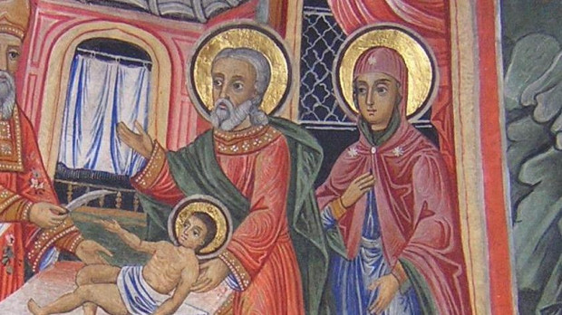 Circuncisión de Cristo, fresco del Monasterio Preobrazhenski , Bulgaria