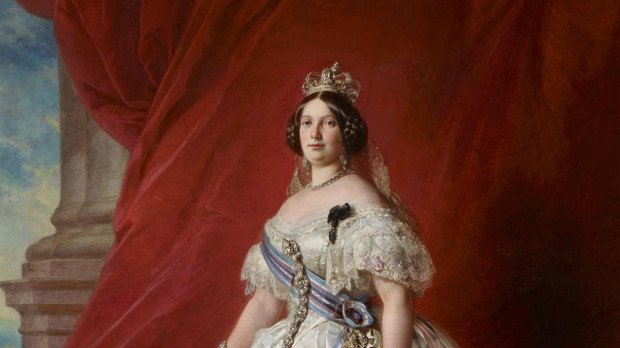 Isabel II en 1852, retratada junto a su hija Isabel. Franz Xaver Winterhalter, Palacio Real de Madrid