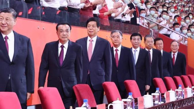 Xi Jinping con miembros del politburó del PCCh