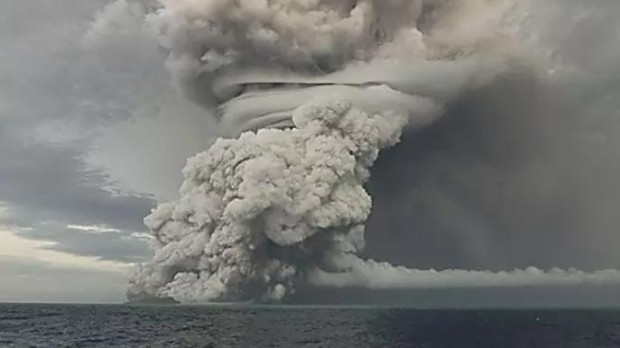 Erupción del volcán Tonga el pasado mes de enero