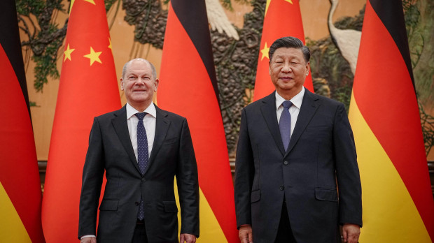 Scholz y Xi Jinping en Pekín