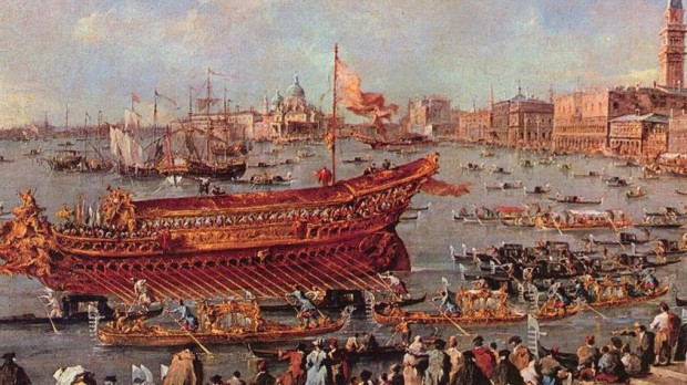 El dux en el Bucintoro se dirige a San Nicolò di Lido, (1766), Francesco Guardi, Museo del Louvre