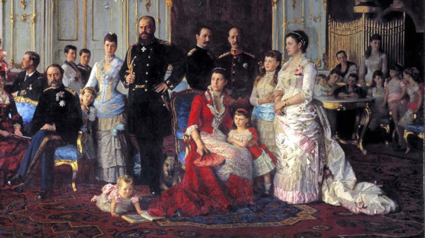 Cristián IX con su familia en el Palacio de Fredensborg en 1883 de Laurits Tuxen