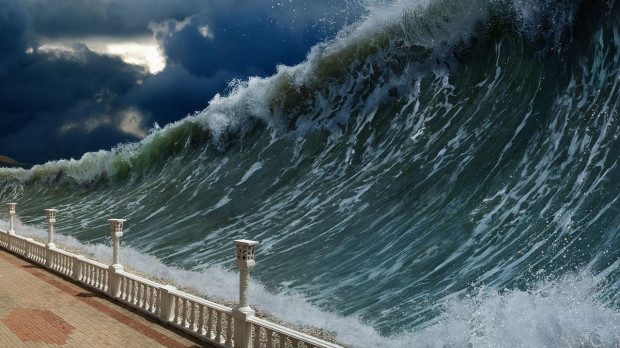 Recreación de un tsunami