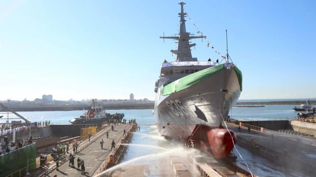 Navantia bota en San Fernando (Cádiz) la quinta corbeta para Arabia Saudí.