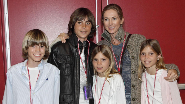 Miranda Rijnsburger with sons Rodrigo and Miguel and twin daughters Victoria and Cristina Iglesias attend 'Eurphoria Tour' 02/10/11