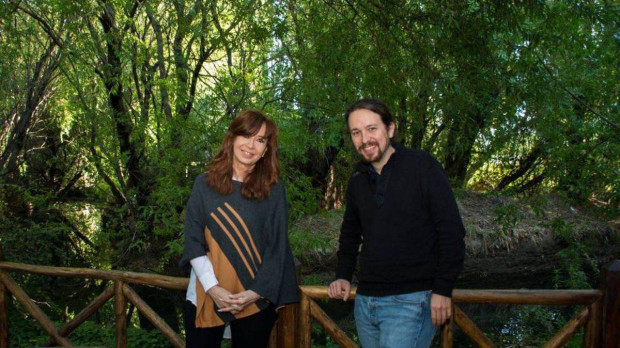 Cristina Fernández de Kirchner y Pablo Iglesias en El Calafate.