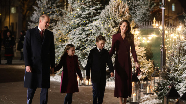 Prince William, Princess Charlotte, Prince George and Catherine Princess of Wales attending Christmascarol service at WestminsterAbbey, London, UK - 15 Dec 2022