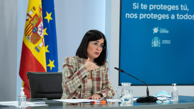 La Ministra de Sanidad, Carolina Darias durante una rueda de prensa del Consejo de Ministros
