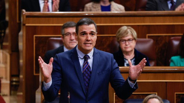 El presidente del Gobierno, Pedro Sánchez, durante la sesión de control de este miércoles