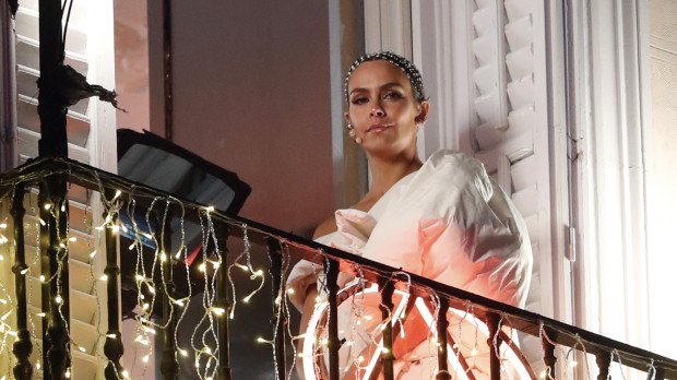 La presentadora Cristina Pedroche durante la celebración Nochevieja / año nuevo en Madrid