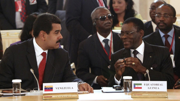 El presidente Maduro de Venezuela con Teodoro Obiang.