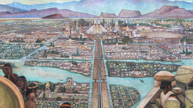 El templo mayor en Tenochtitlan por Diego Rivera