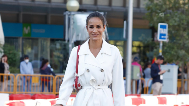 Begoña Villacis attending a military parade during the known as Dia de la Hispanidad, Spain's National Day, in Madrid, on Wednesday 12, October 2022.
