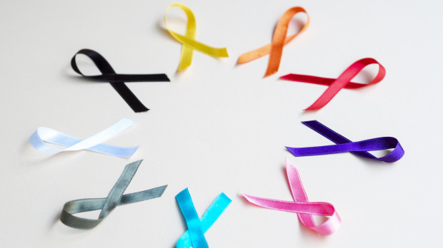 Lazos que representan los diferentes tipos de cáncer
