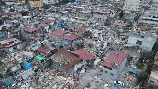 Vista aérea de un distrito de la ciudad turca de Hatay tras el desastre