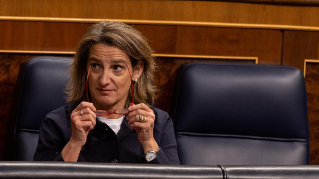 La vicepresidenta tercera y ministra de Transición Ecológica y Reto Democrático, Teresa Ribera, durante una sesión plenaria en el Congreso de los Diputados