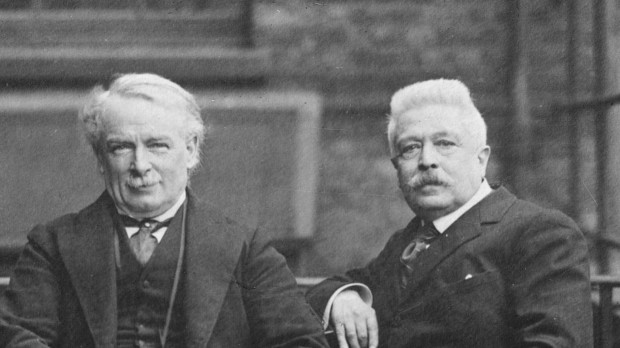 Georges Clemenceau, David Lloyd George y Vittorio Orlando en París