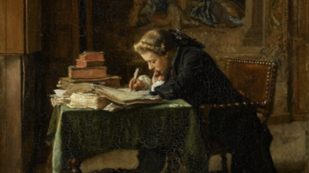 'Joven escribieno' (1852) de Ernest Meissonier
