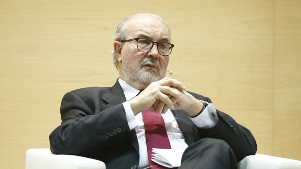 El exministro de Economía, Pedro Solbes, durante el acto en 2018.