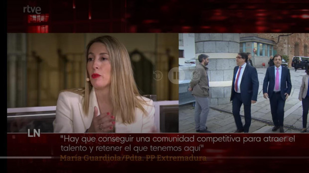 María Guardiola durante su intervención en el programa de Xavier Fortes