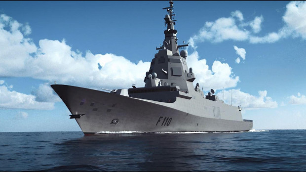 Recreación de la futura fragata F-110 desarrollada por Navantia