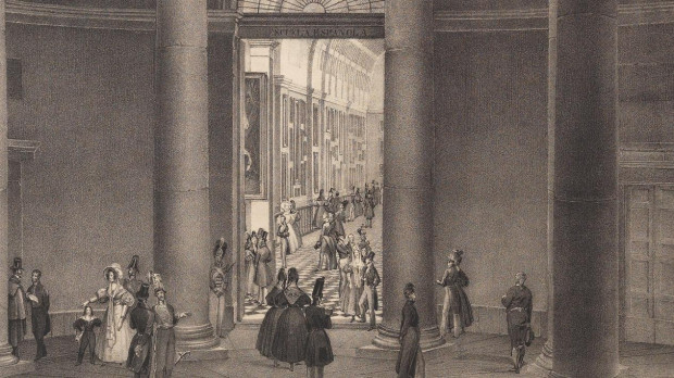 Fernando Brambila, "Vista de la rotonda del Real Museo", 1827-1836