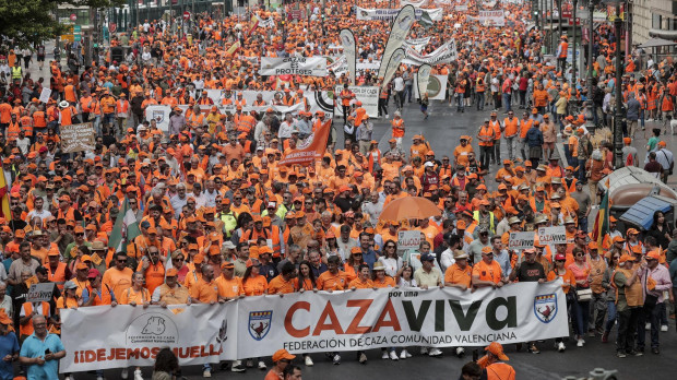 La Federación de Caza de la Comunidad Valenciana celebró una manifestación el pasado día 6