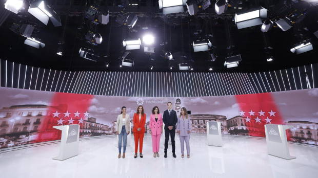 Los candidatos a la presidencia de la Comunidad de Madrid, en el debate de Telemadrid