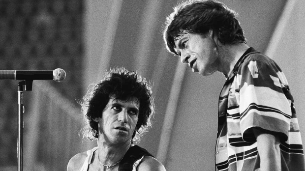 Keith Richards y Mick Jagger, de los Rolling Stones, en 1982