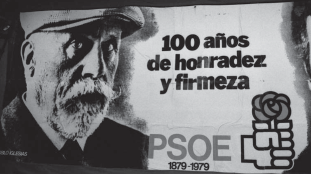 Imagen del cartel con el que el que el PSOE celebraba su centenario