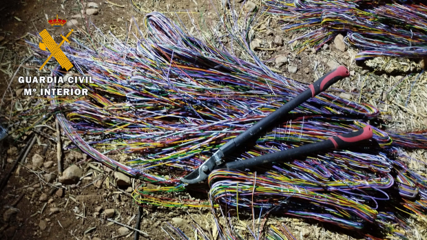 Cable recuperado por la Guardia Civil