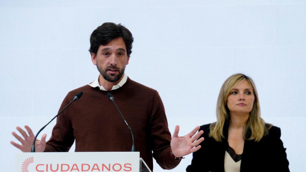 El secretario general de Cs, Adrián Vázquez, y la portavoz política, Patricia Guasp