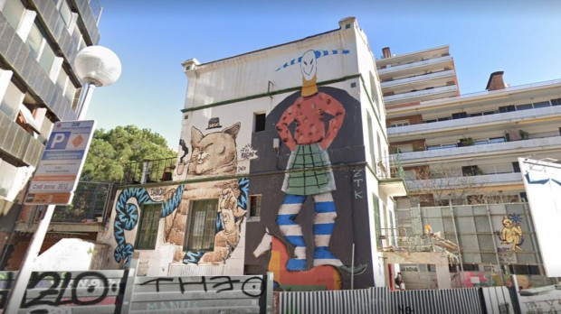 Centro social okupado La Ruïna, en el barrio de la Bonanova, en Barcelona